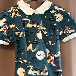 Unique Vintage Halloween pinup blouse